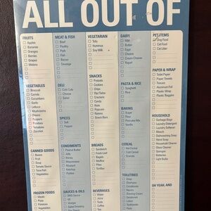 Magnetic Grocery List Notepad - Blue & White